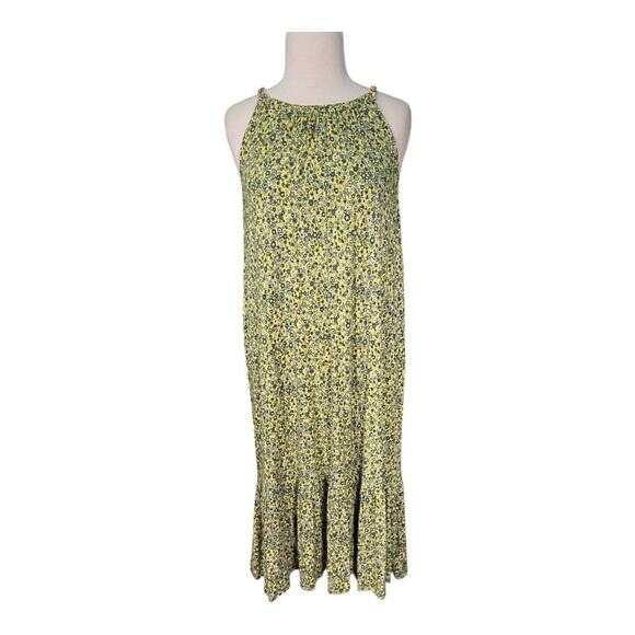 Michael Kors Floral Sunflower Dress Sleeveless Gold Chain Strap Size 1X Zip Back - Picture 3 of 14